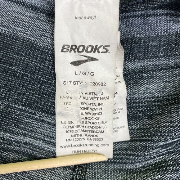 Brooks Running Greenlight Gray Print Running Capri Leggings Women's size L Large - Picture 3 of 15